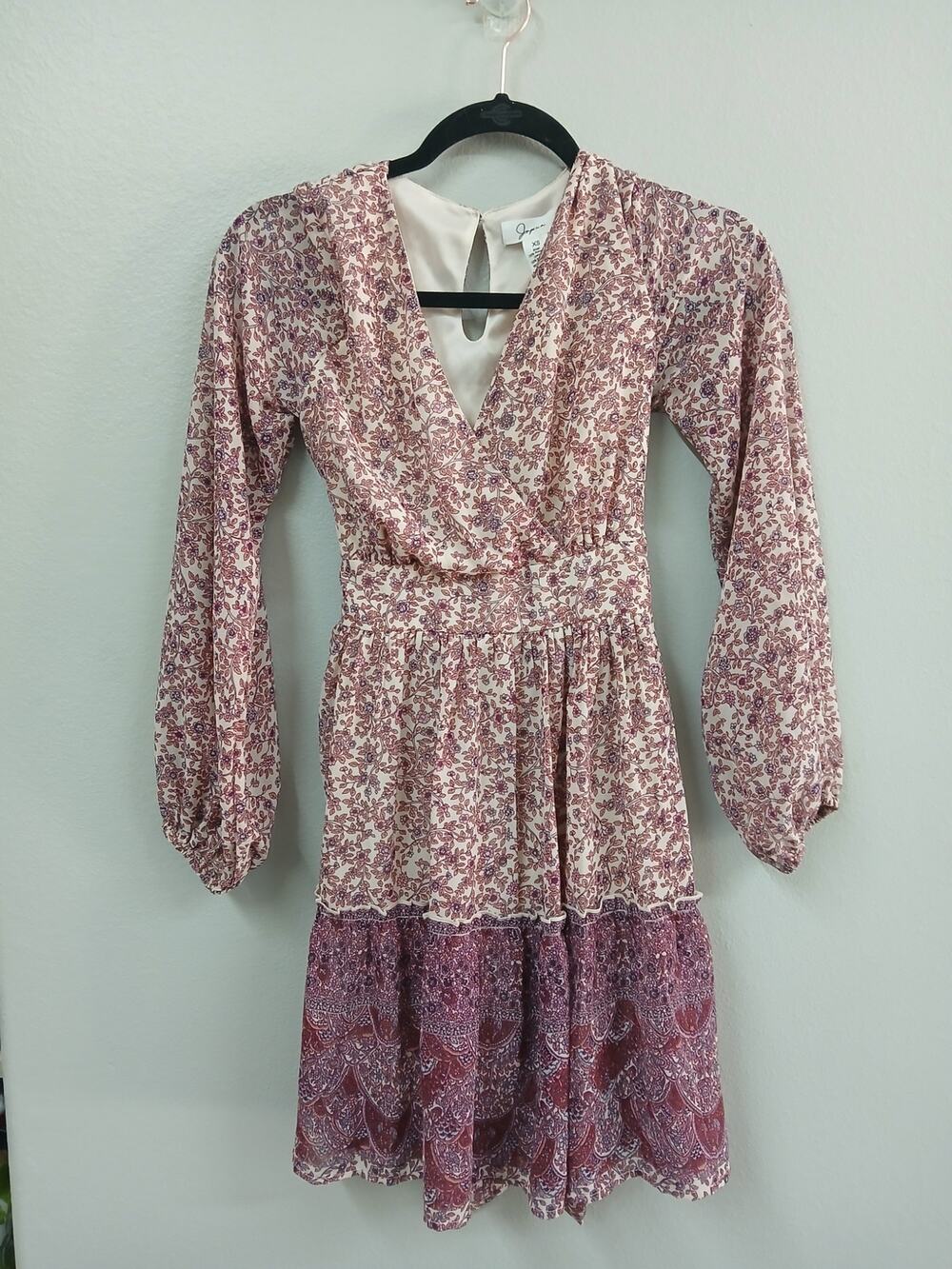 Japna faux-wrap surplice mini dress size xs
